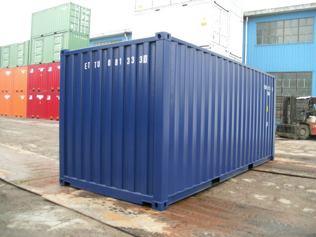 20 Fuß Container, kobaltblau 20 Fuß Container, kobaltblau