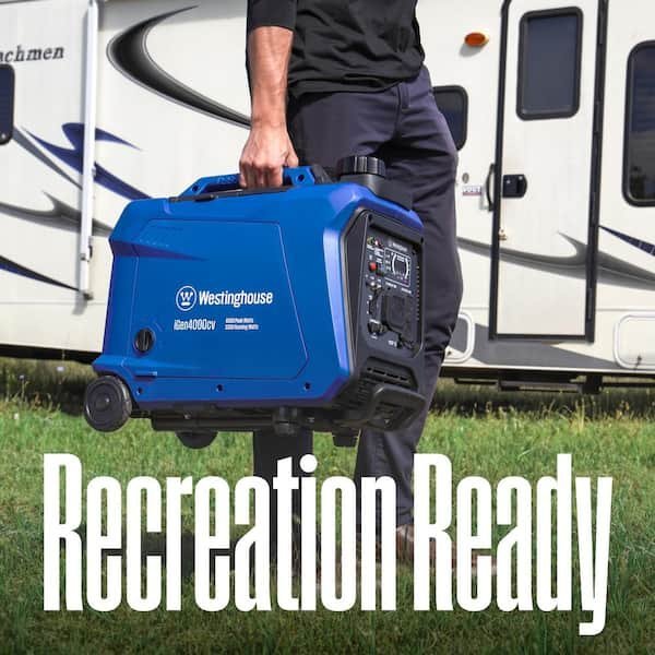 4,000-Watt Gas Powered Portable Inverter Generator with Recoil Start, LED Data Center 4,000-Watt Gas Powered Portable Inverter Generator with Recoil Start, LED Data Center