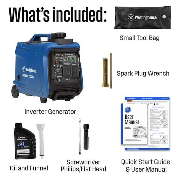 4,000-Watt Gas Powered Portable Inverter Generator with Recoil Start, LED Data Center 4,000-Watt Gas Powered Portable Inverter Generator with Recoil Start, LED Data Center
