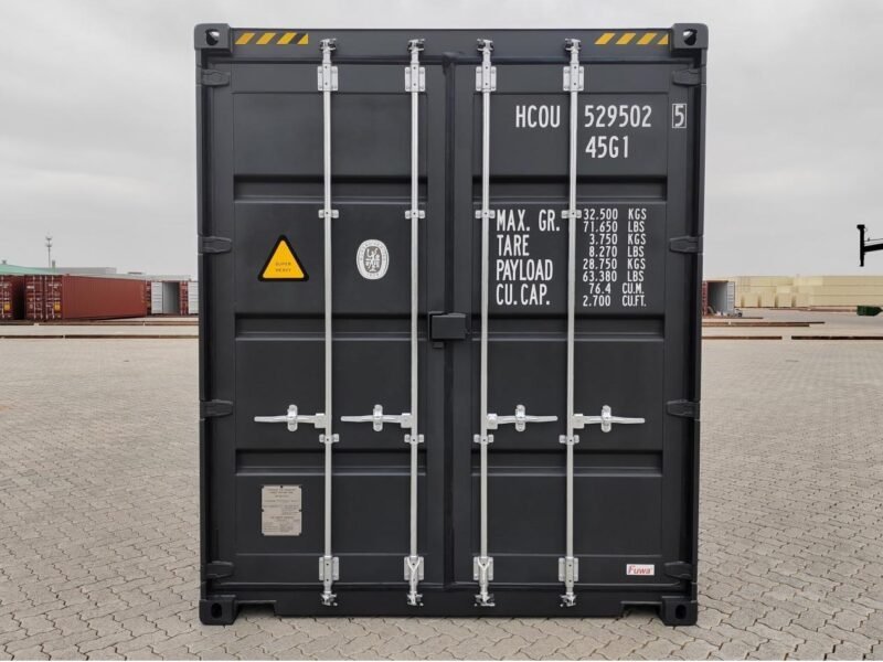 40 FuĂ High Cube Container, schwarzgrau