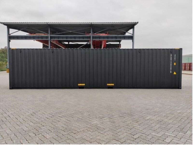 40 Fuß High Cube Container, schwarzgrau 40 Fuß High Cube Container, schwarzgrau