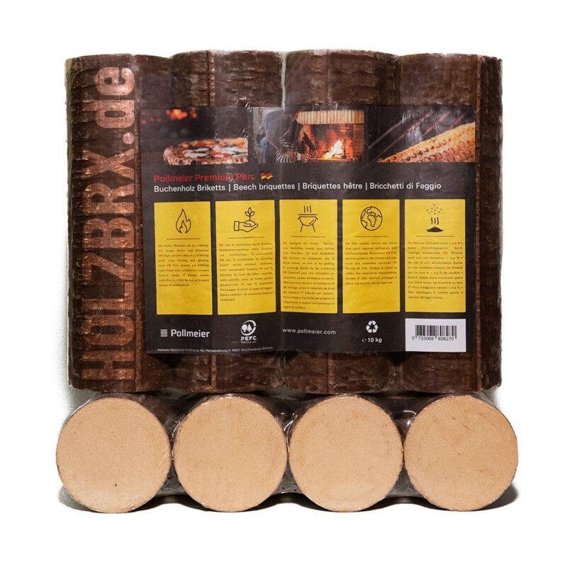 Buchenholzbriketts 960kg Palette â POLLMEIER Premium Plus