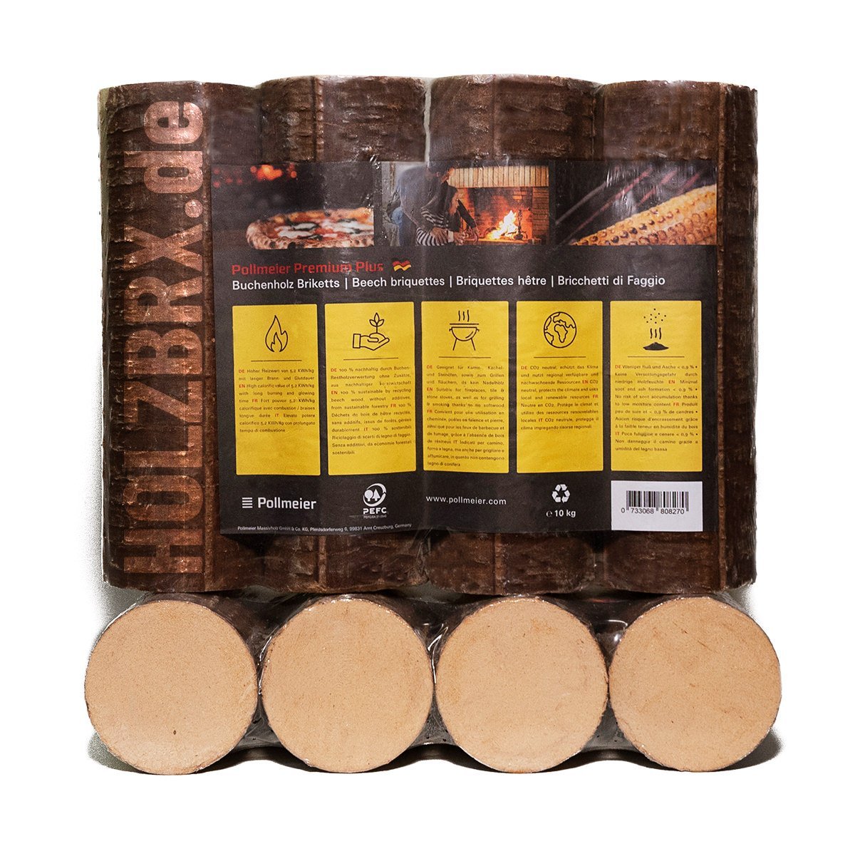 Buchenholzbriketts 960kg Palette – POLLMEIER Premium Plus Buchenholzbriketts 960kg Palette – POLLMEIER Premium Plus