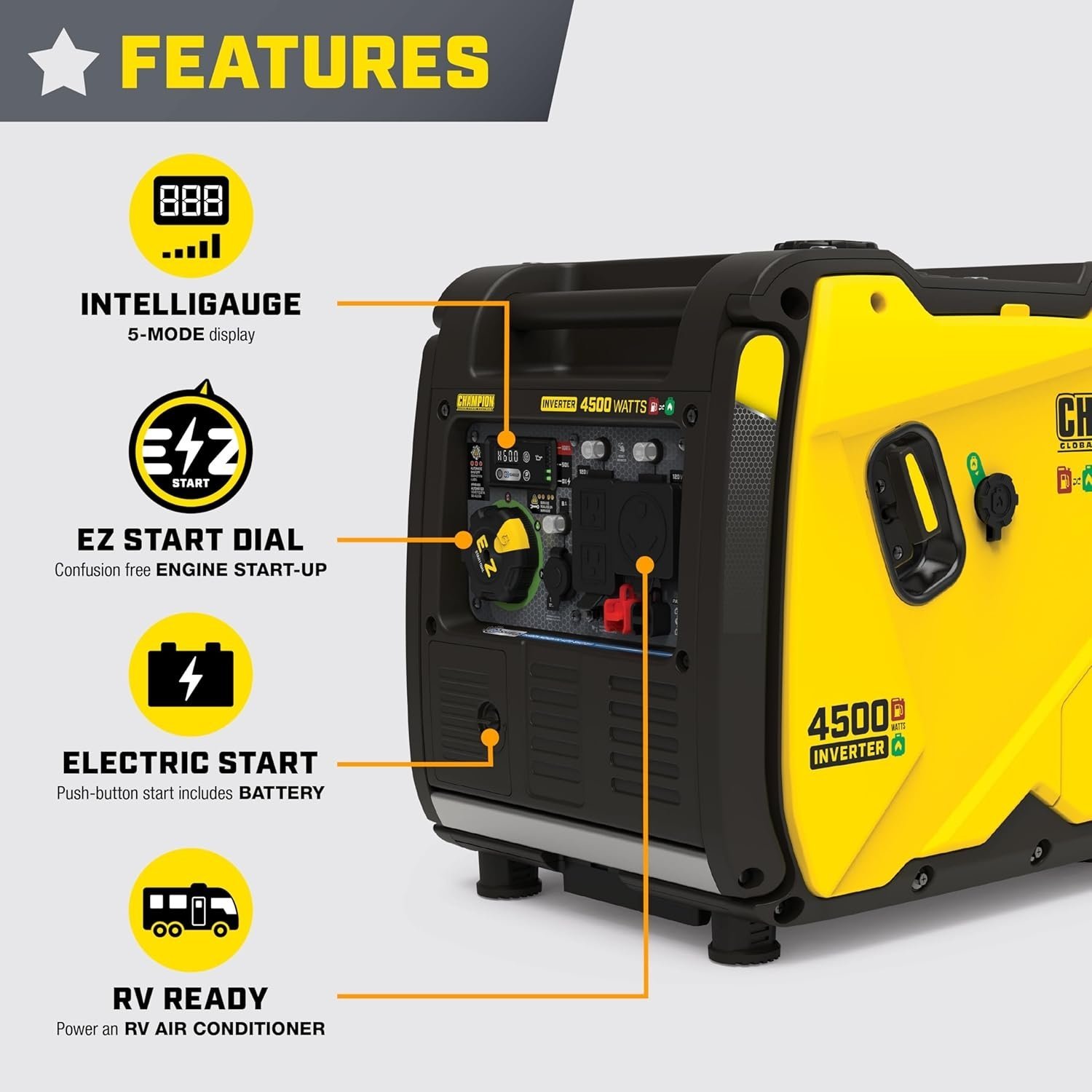 Champion 4,500-Watt Portable Dual Fuel Inverter Generator 200991 Champion 4,500-Watt Portable Dual Fuel Inverter Generator 200991