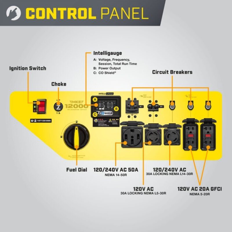 Champion Power Equipment 12,000-Watt Electric Start Dual Fuel Home Backup Portable Generator with CO Shield