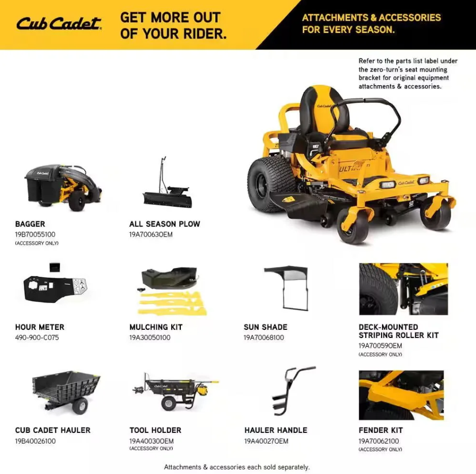 Cub Cadet Ultima ZT1 50″ Zero-Turn Riding Lawn Mower – Power, Precision & Comfort Cub Cadet Ultima ZT1 50″ Zero-Turn Riding Lawn Mower – Power, Precision & Comfort