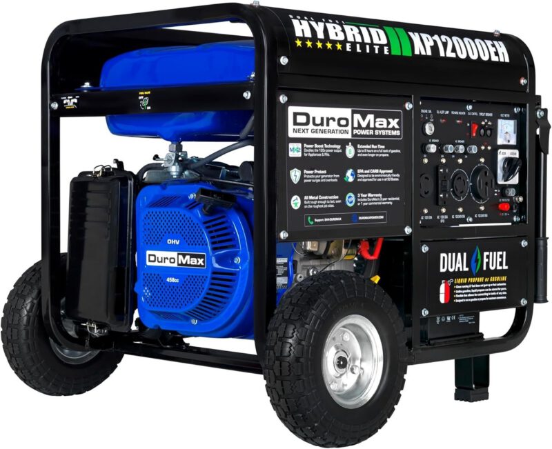 DuroMax XP12000EH 12,000 Watt Dual Fuel Portable Generator
