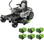 EGO Power+ Electric Riding Lawn Mower, 52" Deck with Zero Turn Radius, Includes (6) 56V 12.0Ah Batteries and Charger - ZT5207L
