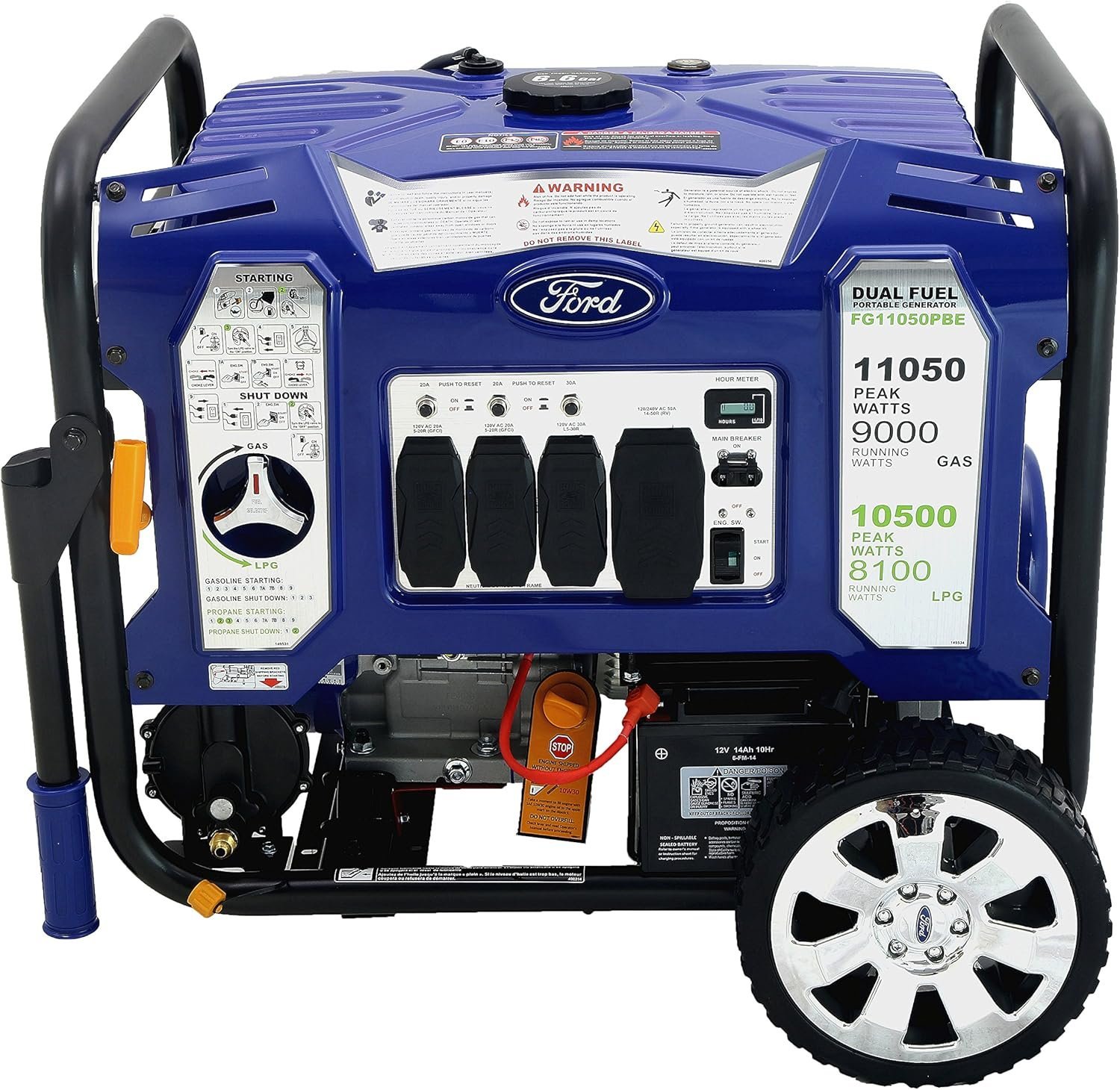 Ford 11,050 Watt Dual Fuel Portable Generator FG11050PBE Ford 11,050 Watt Dual Fuel Portable Generator FG11050PBE