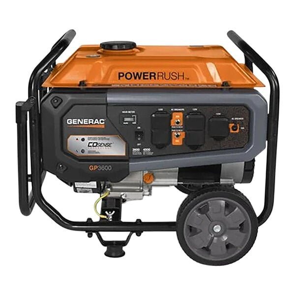 Generac GP Series GP3600 Gasoline-Powered Portable Generator with Recoil Pull Start 7721 - 3,600/4,500W, 120V