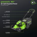 Greenworks 80V 21" Cordless Self-Propelled Lawn Mower