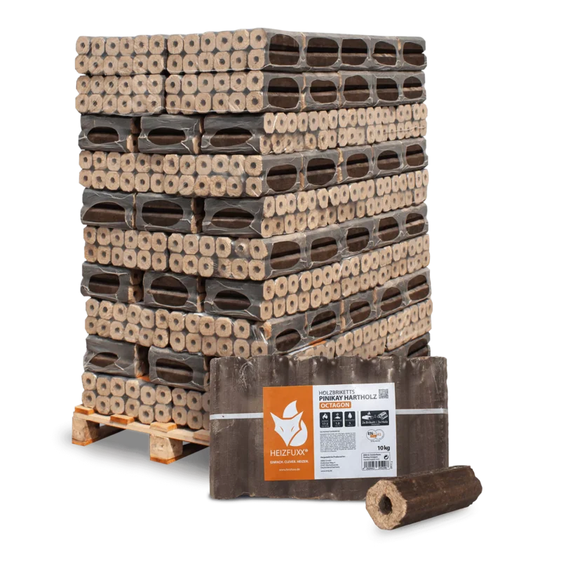 Holzbriketts PiniKay Octagon 96 x 10 kg