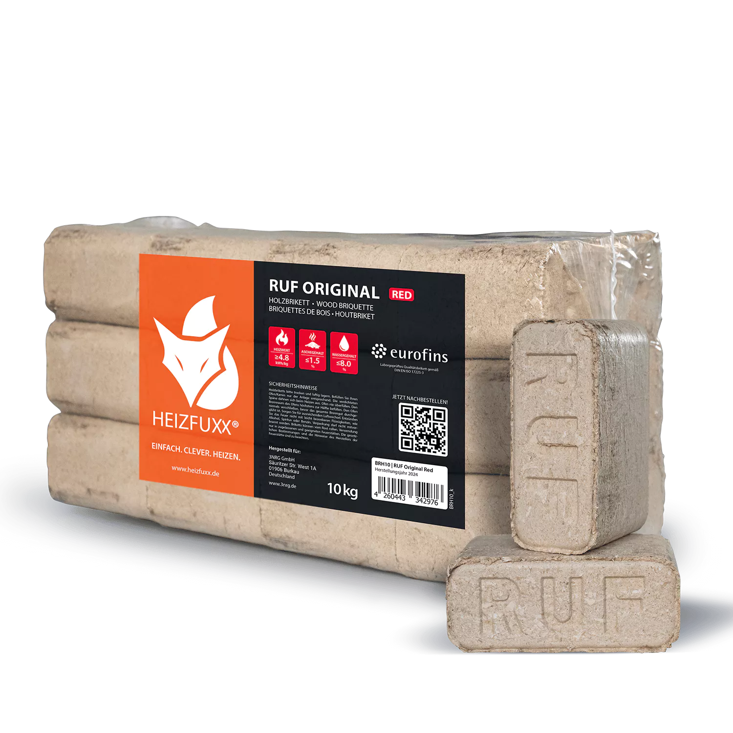 Holzbriketts RUF Original Red 96 x 10 kg Holzbriketts RUF Original Red 96 x 10 kg