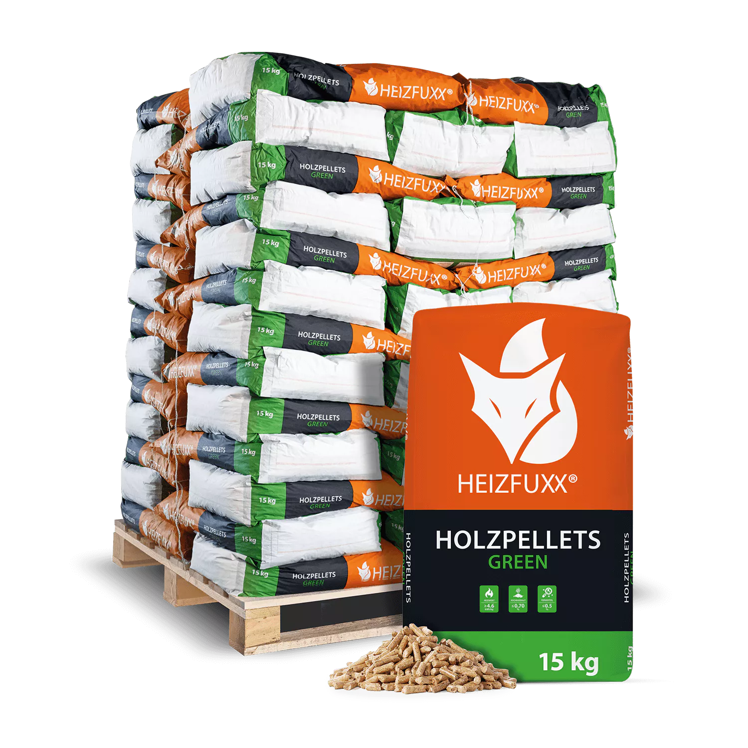 Holzpellets Green 65 x 15 kg Holzpellets Green 65 x 15 kg