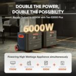 Jackery Solar Generator 4000 Kit, Explorer 2000 Plus and 1X PackPlus E2000 Plus Expandable Battery with 2X200W Solar Panel, 4085 Wh LiFePO4, 3000W Output for Outdoor RV Camping...