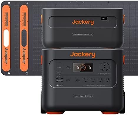 Jackery Solar Generator 4000 Kit, Explorer 2000 Plus and 1X PackPlus E2000 Plus Expandable Battery with 2X200W Solar Panel, 4085 Wh LiFePO4, 3000W Output for Outdoor RV Camping...