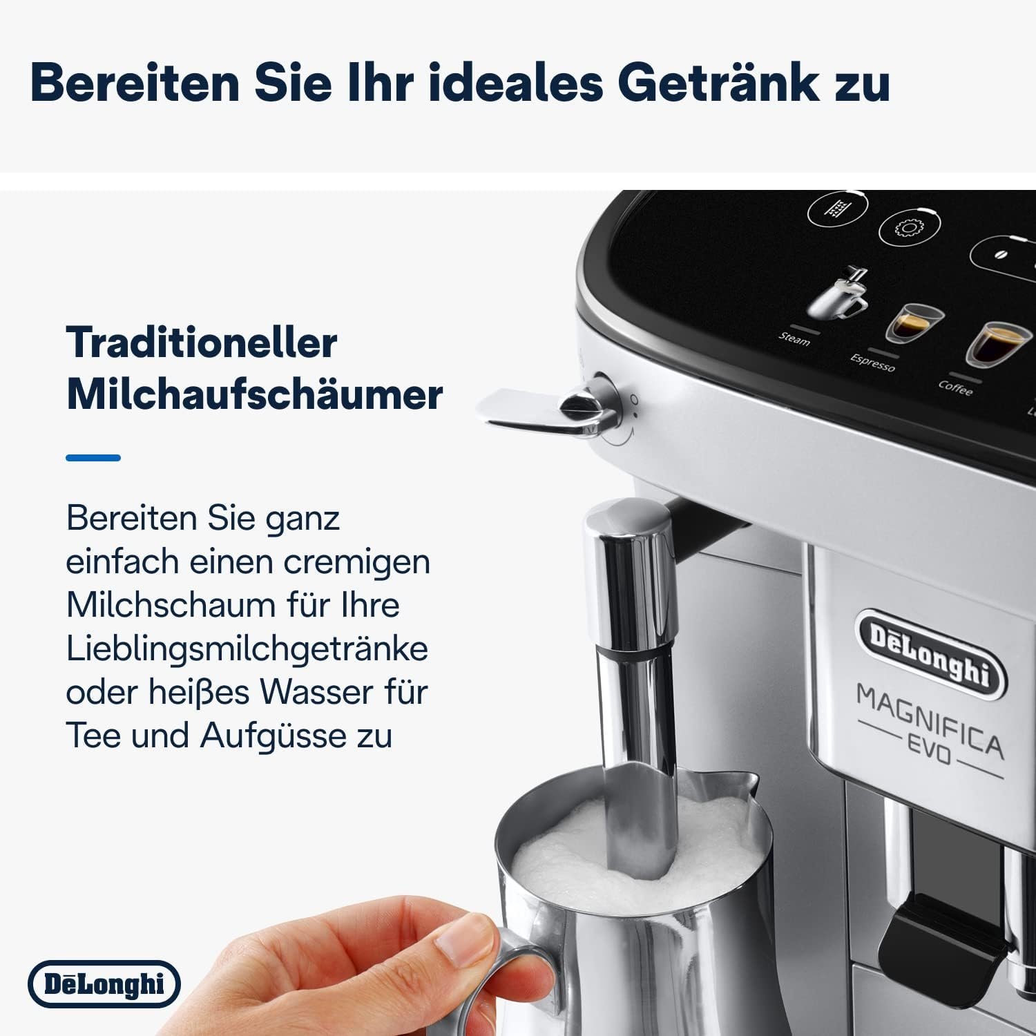 Kaffeevollautomat De’Longhi ECAM292.33.SB Magnifica Evo Silber und Schwarz Kaffeevollautomat De’Longhi ECAM292.33.SB Magnifica Evo Silber und Schwarz