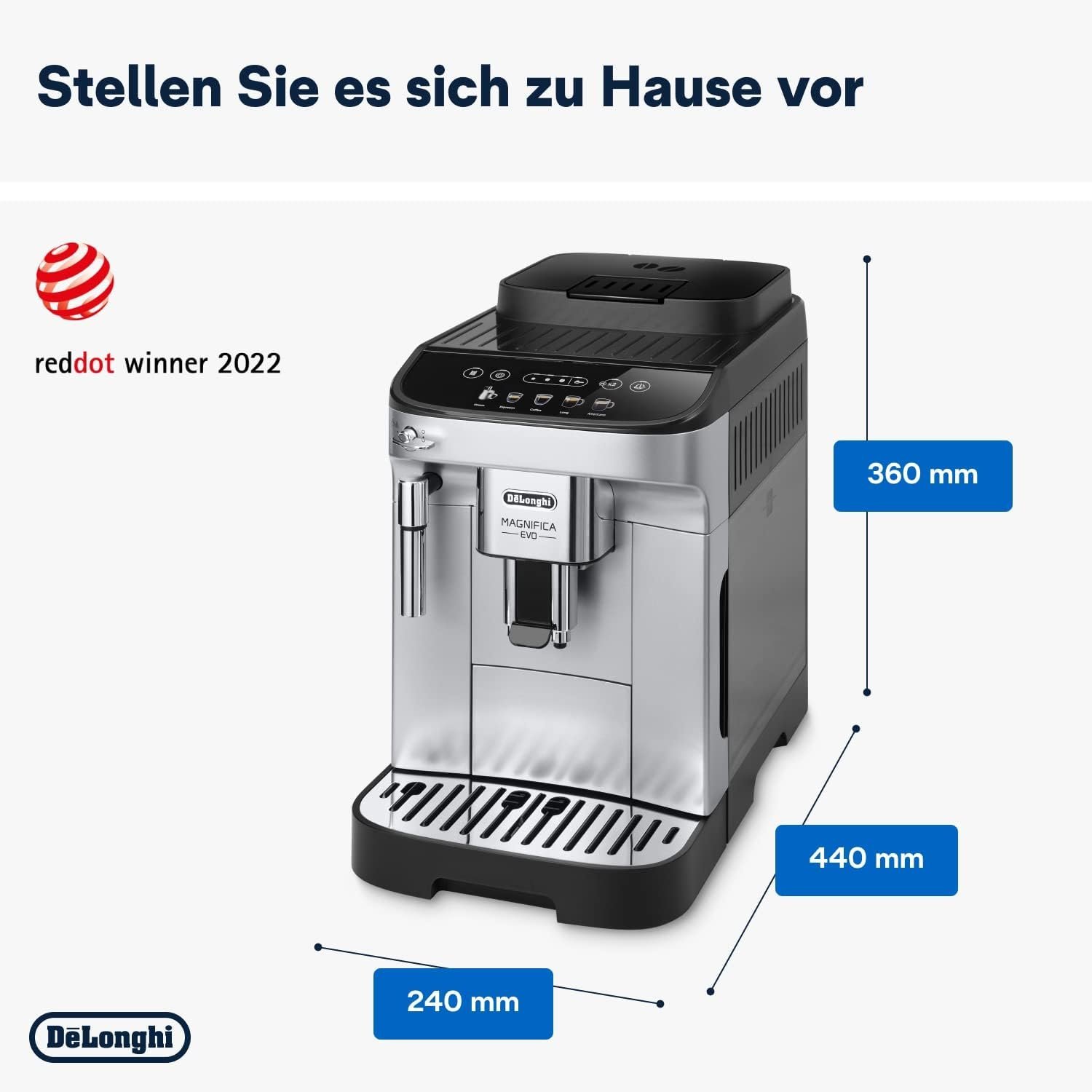 Kaffeevollautomat De’Longhi ECAM292.33.SB Magnifica Evo Silber und Schwarz Kaffeevollautomat De’Longhi ECAM292.33.SB Magnifica Evo Silber und Schwarz