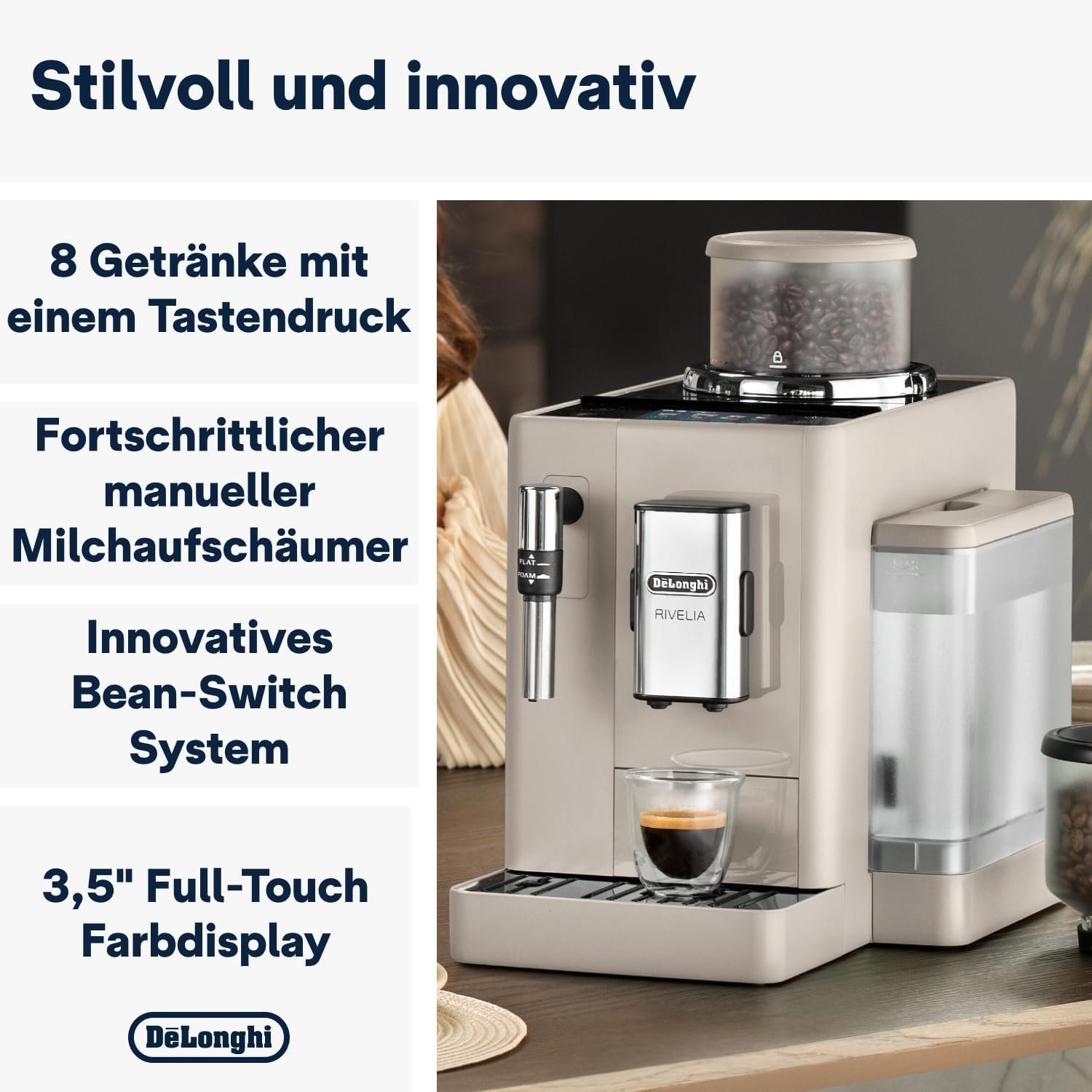 Kaffeevollautomat De’Longhi EXAM440.35.BG Rivelia Beige Kaffeevollautomat De’Longhi EXAM440.35.BG Rivelia Beige