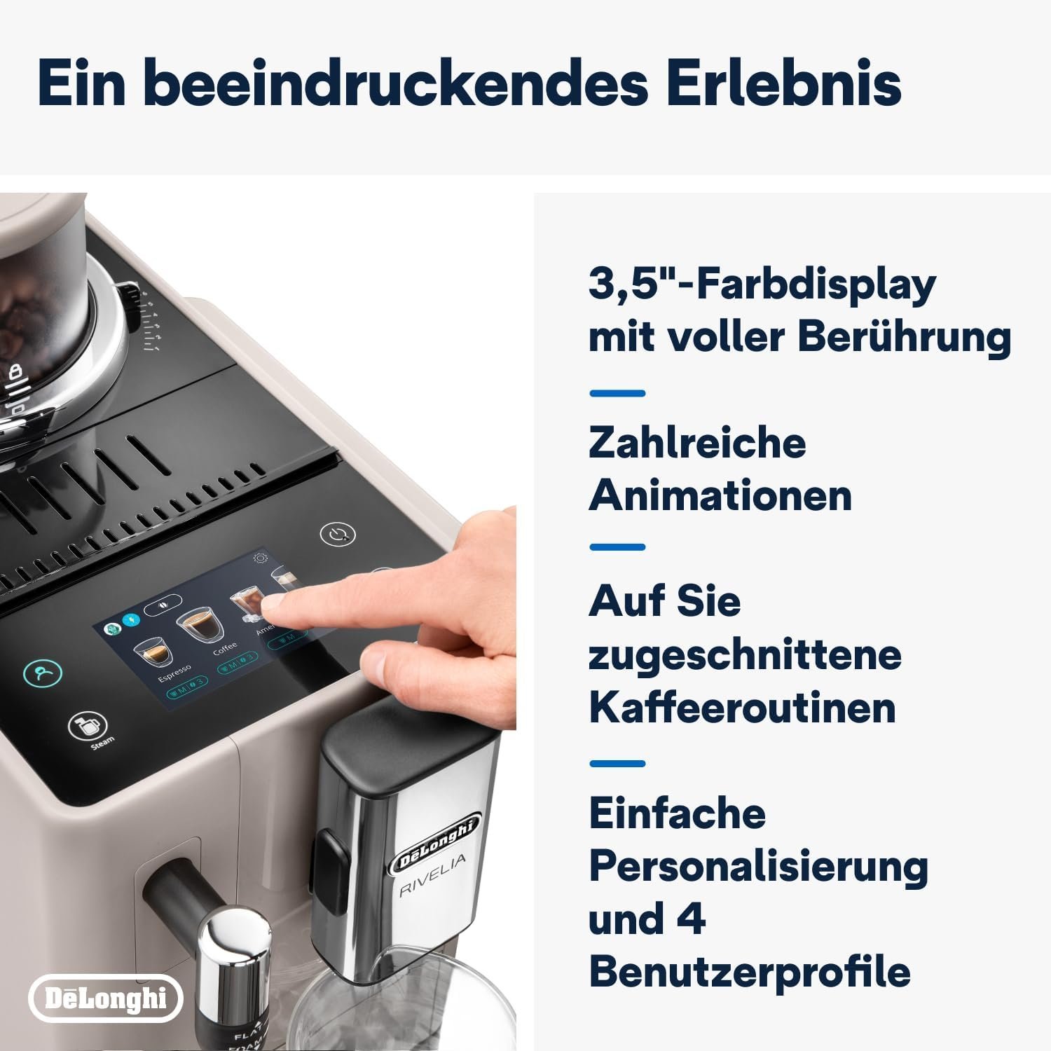 Kaffeevollautomat De’Longhi EXAM440.35.BG Rivelia Beige Kaffeevollautomat De’Longhi EXAM440.35.BG Rivelia Beige