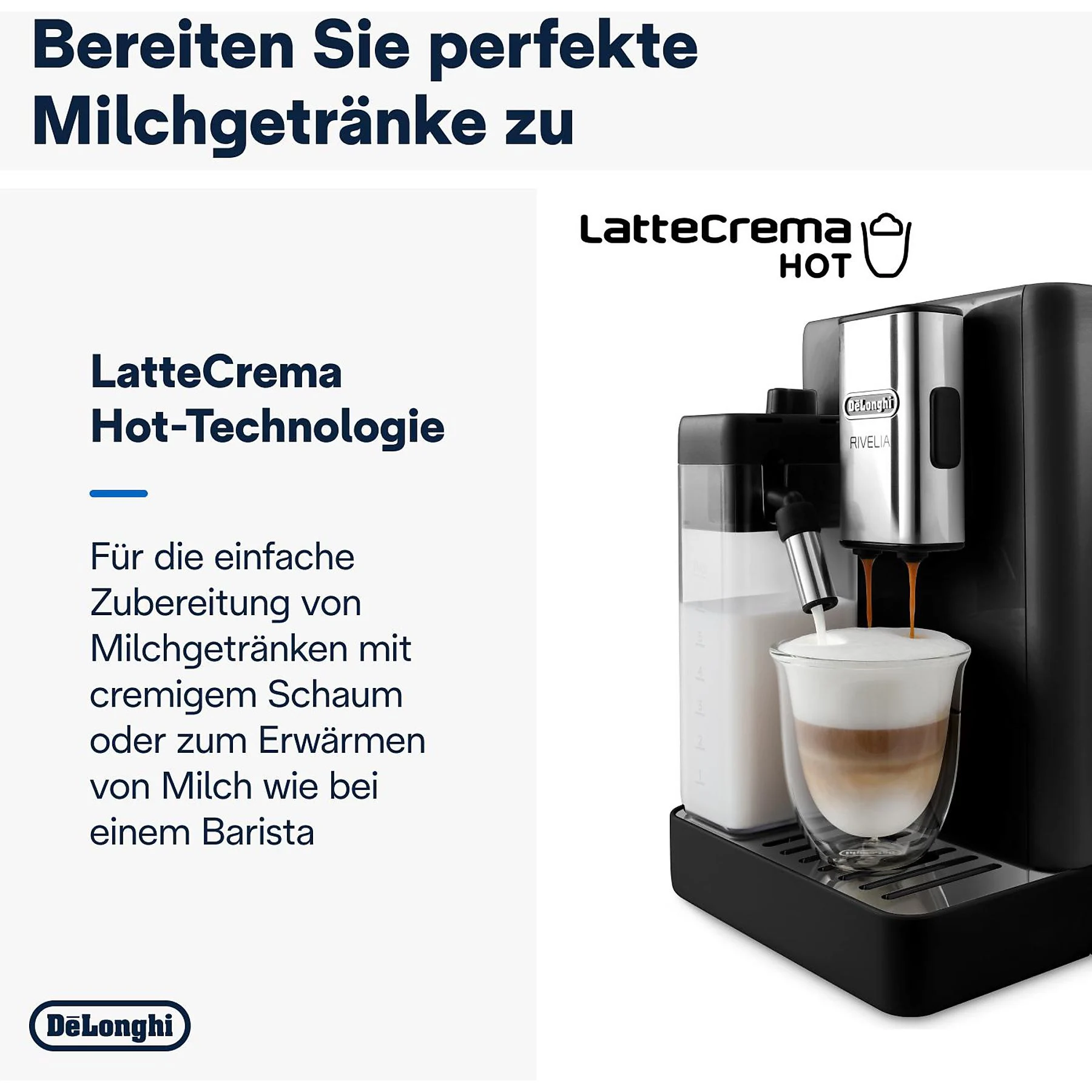 Kaffeevollautomat De’Longhi EXAM440.55.B Rivelia Milk Schwarz Kaffeevollautomat De’Longhi EXAM440.55.B Rivelia Milk Schwarz
