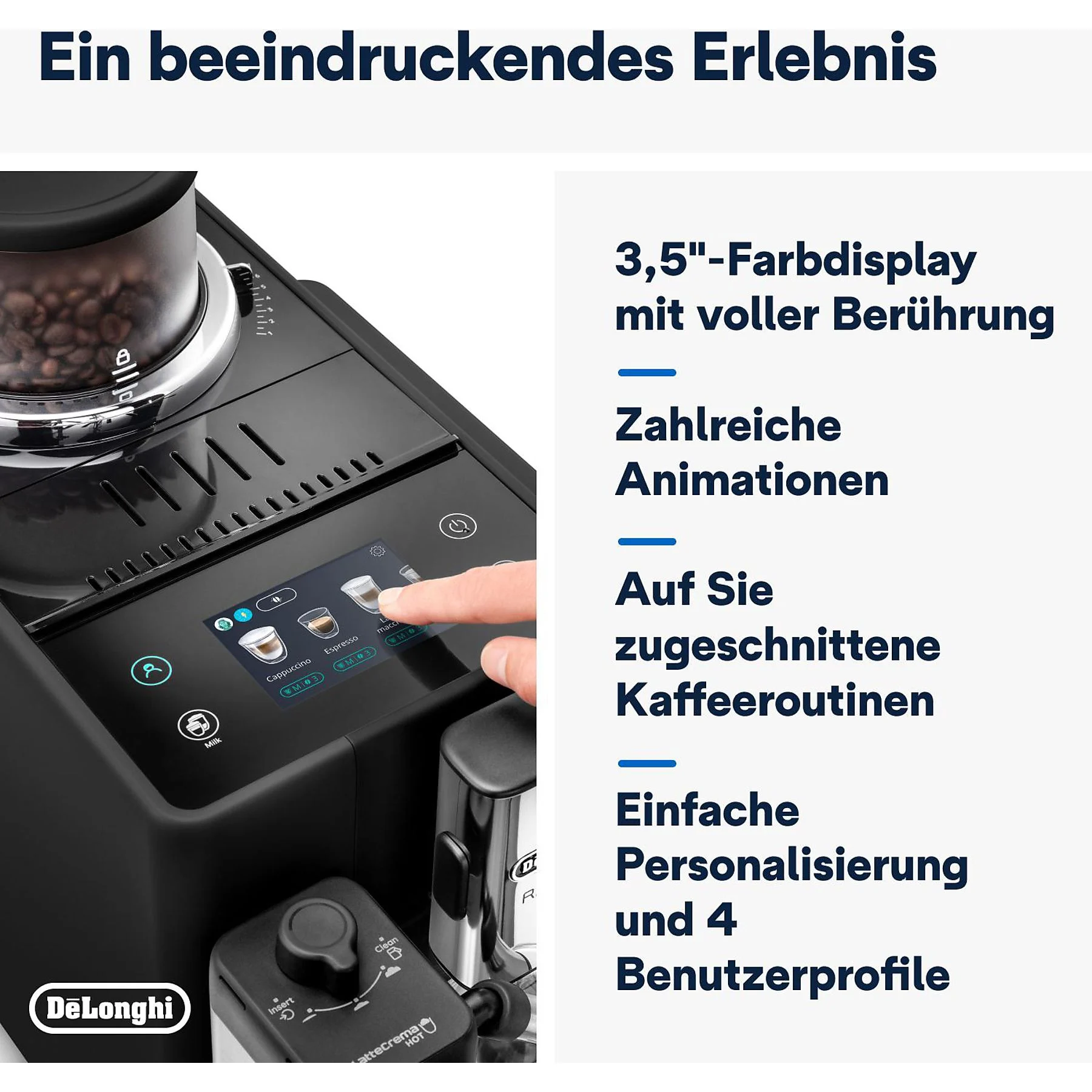 Kaffeevollautomat De’Longhi EXAM440.55.B Rivelia Milk Schwarz Kaffeevollautomat De’Longhi EXAM440.55.B Rivelia Milk Schwarz