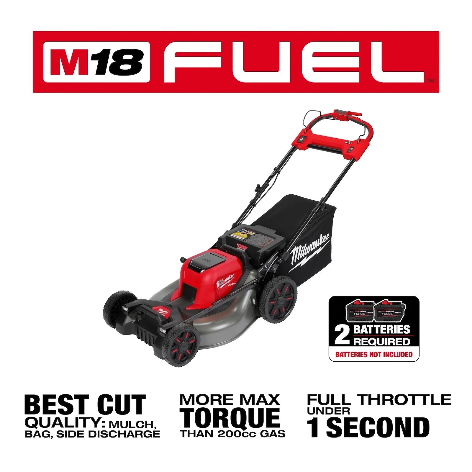 Milwaukee 2823-22HD M18 FUEL Self-Propelled Dual Battery Mower Kit Milwaukee 2823-22HD M18 FUEL Self-Propelled Dual Battery Mower Kit