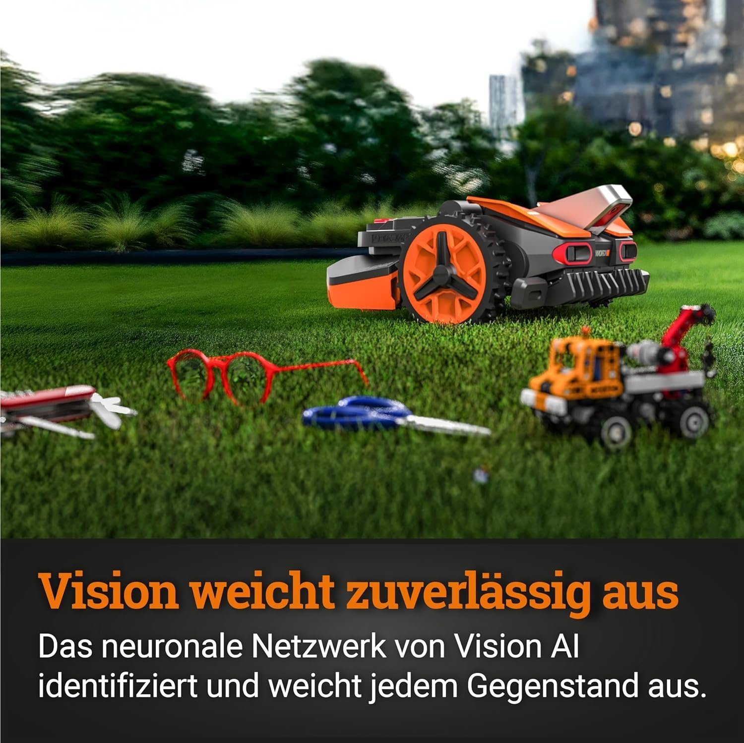 WORX Landroid Vision M550 Mähroboter WR205E für Gärten bis 550m², AI Rasenmäher Roboter ohne Begrenzungskabel (WLAN & Bluetooth, aktive Hindernisvermeidung mit KI-Technologie,... WORX Landroid Vision M550 Mähroboter WR205E für Gärten bis 550m², AI Rasenmäher Roboter ohne Begrenzungskabel (WLAN & Bluetooth, aktive Hindernisvermeidung mit KI-Technologie,...